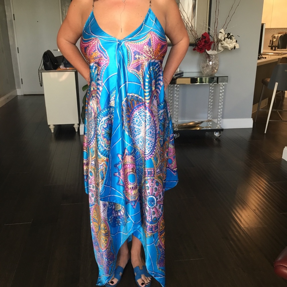 Silk Summer Kaftan Dress